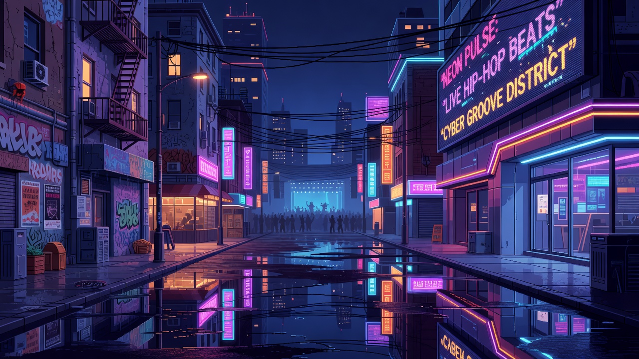 Cyberpunk Street Background