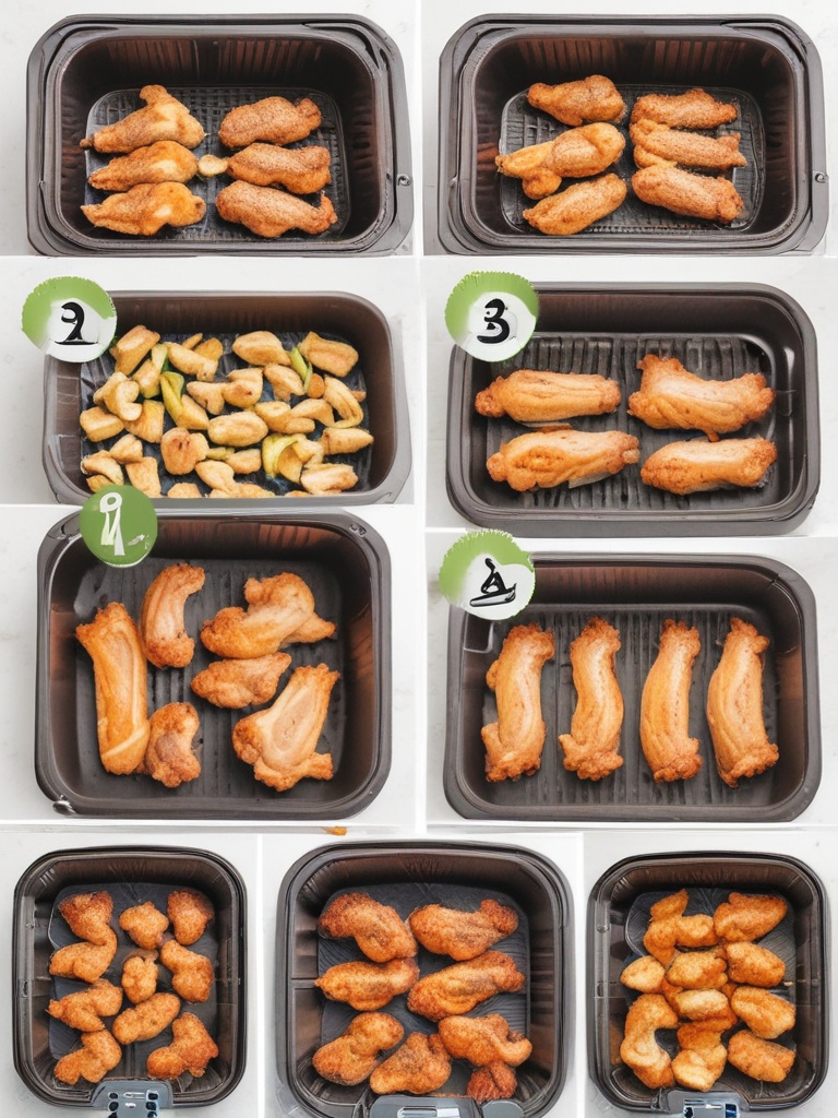 Crispy golden air fryer chicken wings on a serving plate