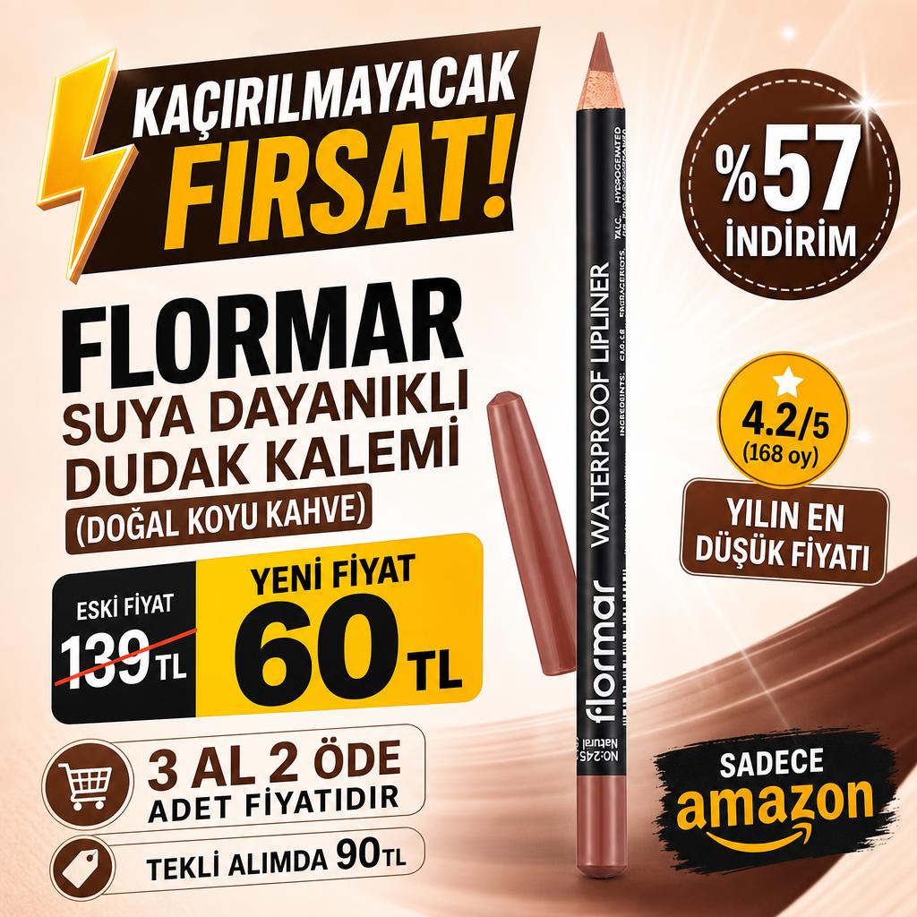 Flormar Suya Dayanıklı Dudak Kalemi (DOĞAL KOYU KAHVE) 