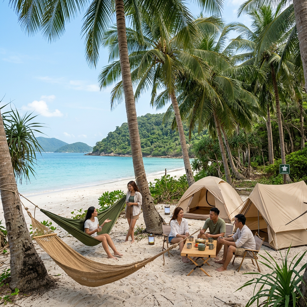 Cắm trại Côn Đảo bãi biển hoang sơ - võng dừa nước trong xanh — ProCamping.vn