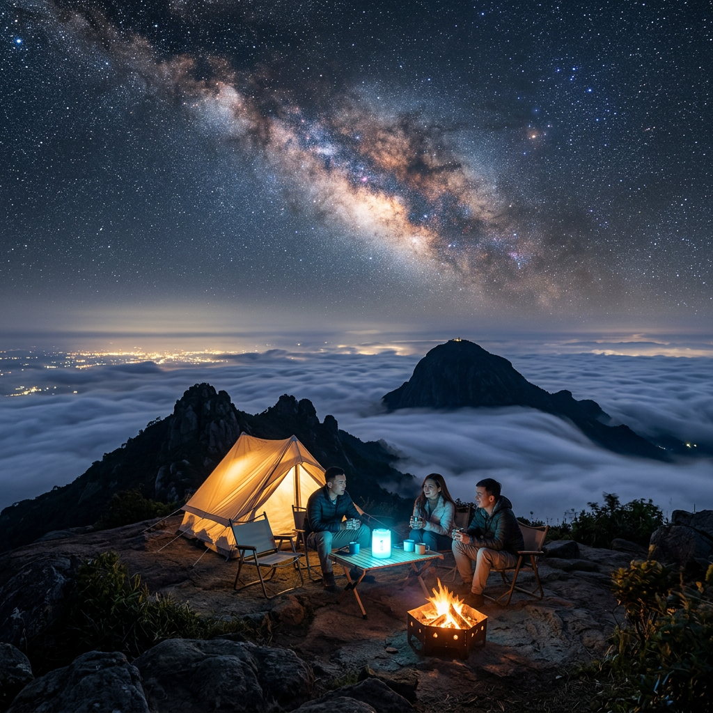 Cắm trại đỉnh Núi Bà Đen Tây Ninh đêm - biển mây và dải Ngân Hà — ProCamping.vn
