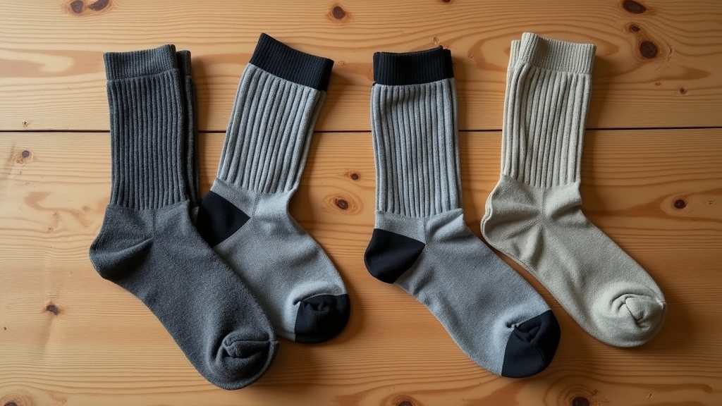 Comparación de acolchado localizado versus acolchado uniforme en calcetines de trabajo