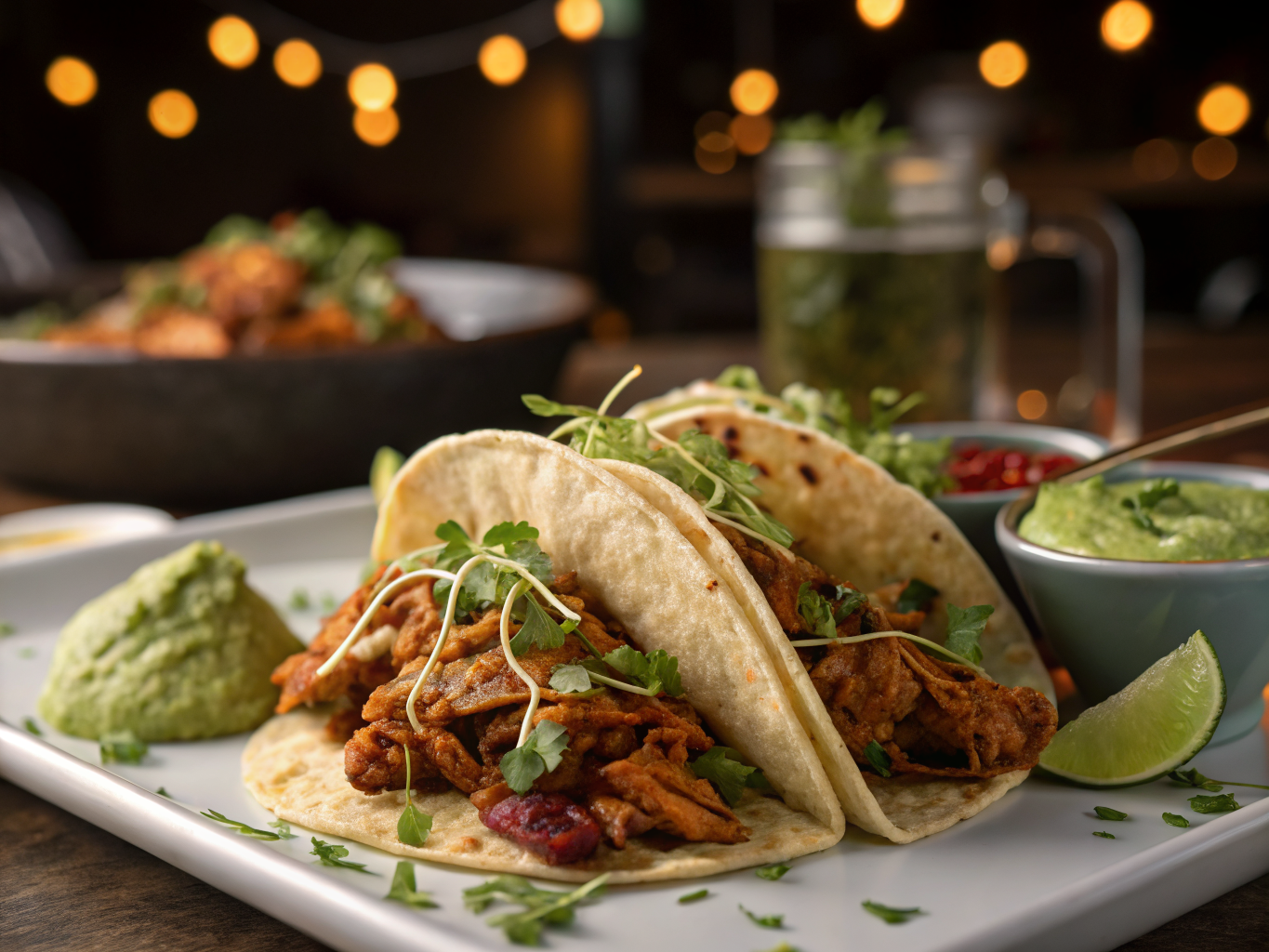 Smoky Chipotle Chicken Tinga Tacos with Avocado Crema