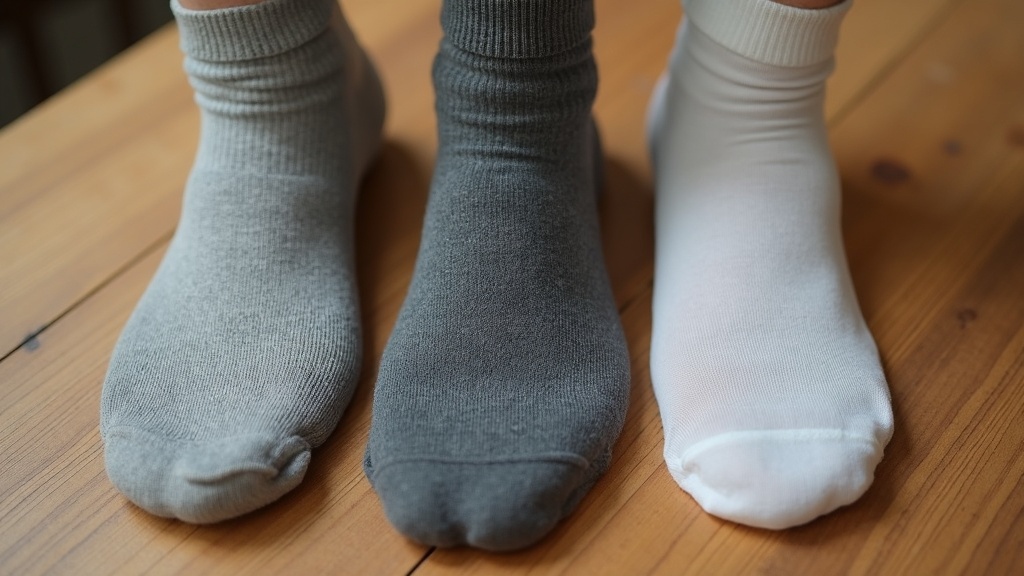 Comparación de alturas de calcetines cortos tobillero sin show y fantasma