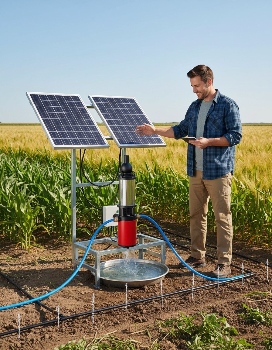 Innovadora bomba solar centrífuga de 250W para pozos de hasta 60 metros de profundidad