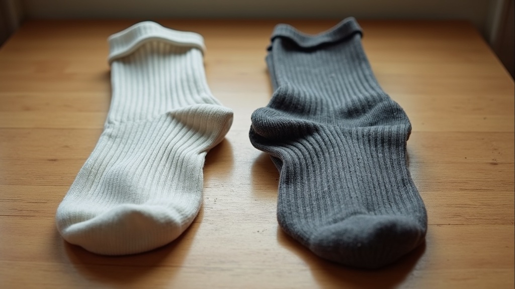 Thin cotton work sock compared to thick merino wool work sock