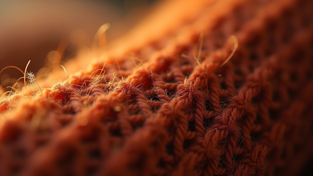 Close-up of merino wool sock fiber texture for moisture wicking