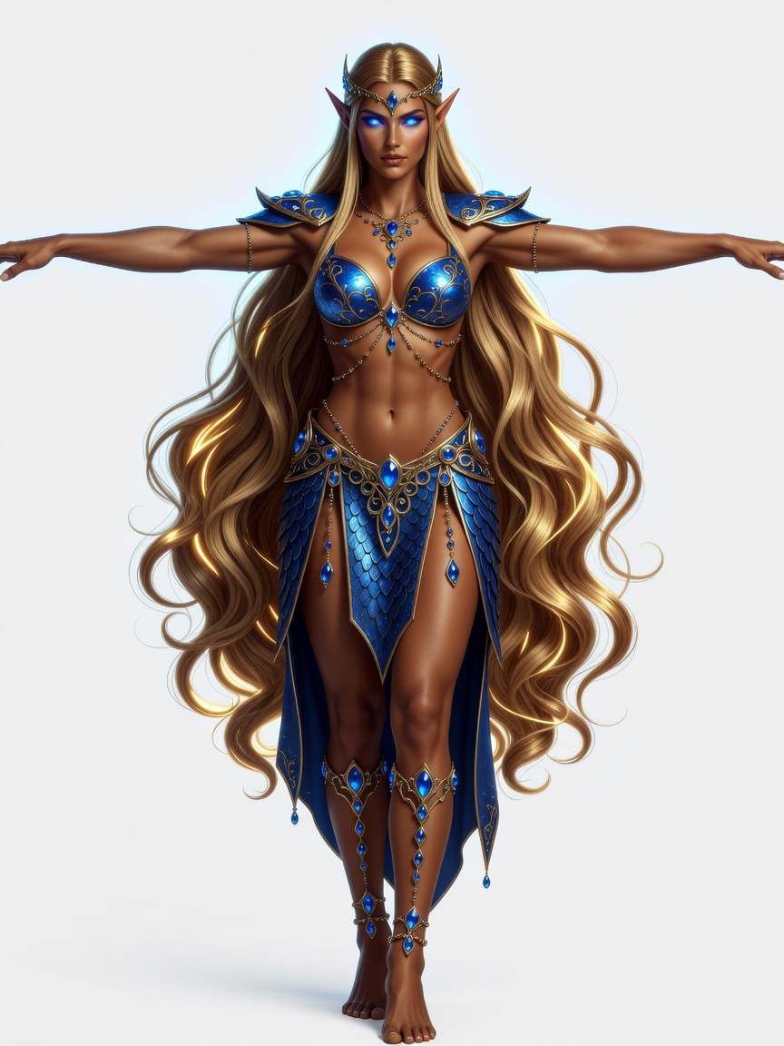 Elven Sorceress - T-Pose Concept (1 / 4)