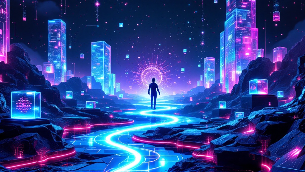 Futuristic AI interface collaborating with developers on database schema design and optimization.