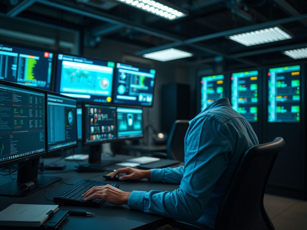 Illustration of a person managing passwords on a digital device for personal cybersecurity awareness