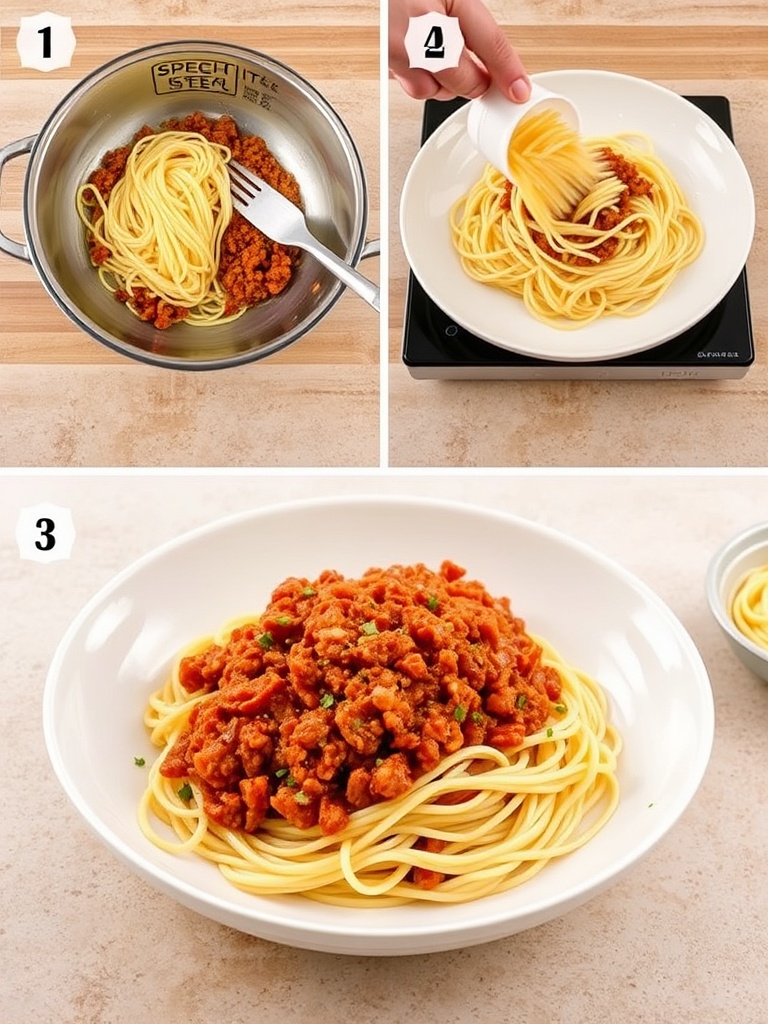spaghetti bolognaise preparation
