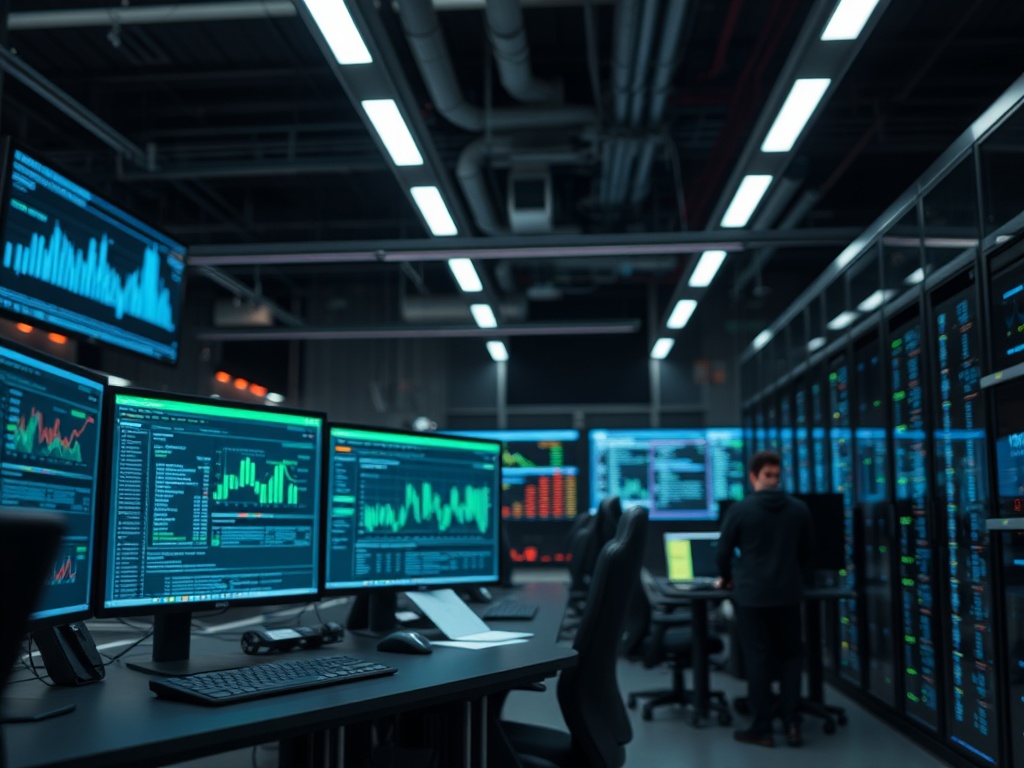 Illustration of algorithms transforming noisy data into strategic investment signals in AI financial modeling
