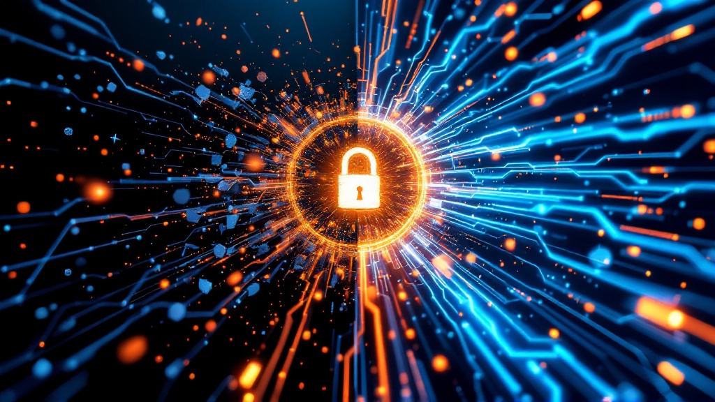Futuristic digital privacy threats concept for 2026, illustrating personal cybersecurity challenges and emerging risks