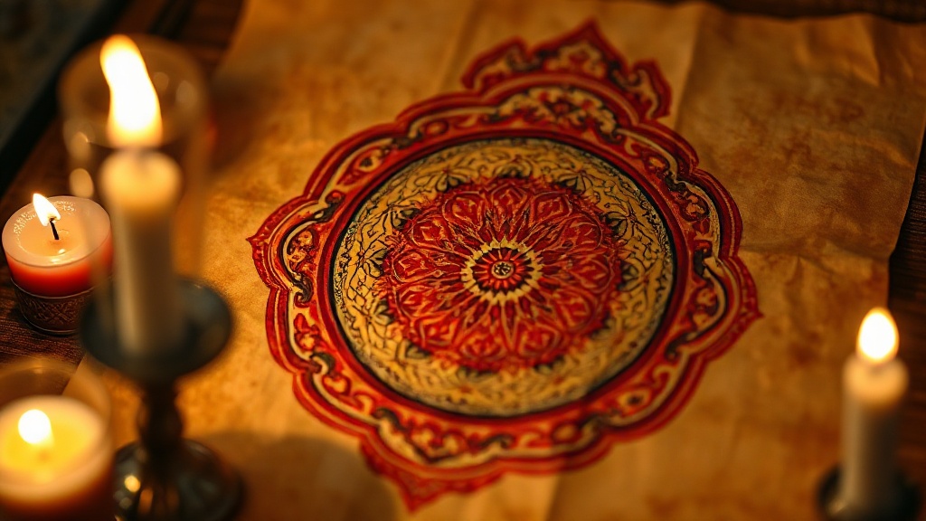 Mandala tibétain peint à la main, symbole central de la méditation Vajrayana