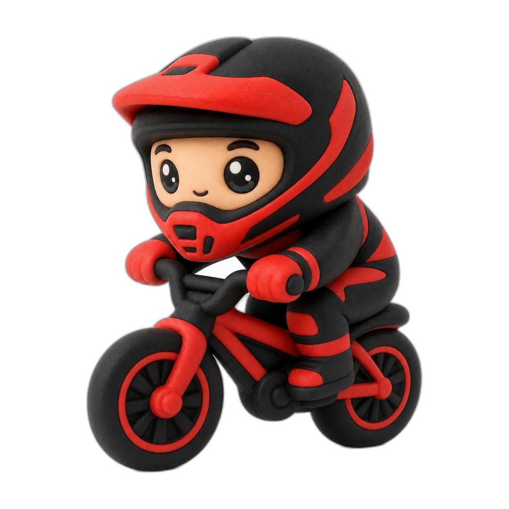 BikrSquish — Meet BikrSquish, a cheerful blue bee zooming along on a tiny bike, soft and squishy for endless cuddly fun.
