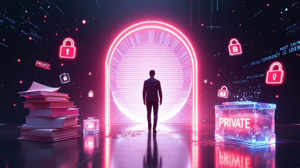Digital privacy concept showing a person protecting personal data from data broker sites