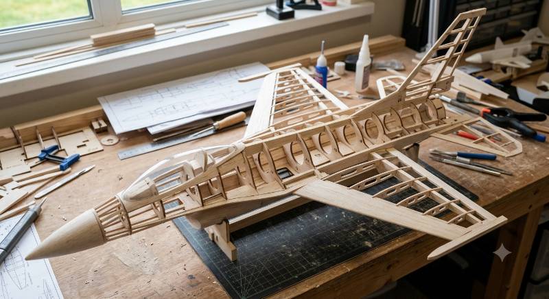 wooden airplane model — free 3D model