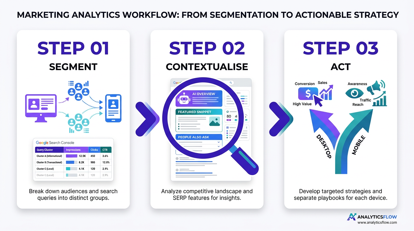 Three-step desktop vs mobile CTR framework: segment, contextualise, act