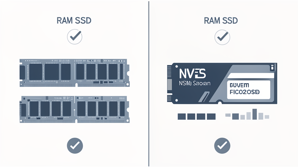 RAM과 SSD 역할 차이를 비교한 인포그래픽