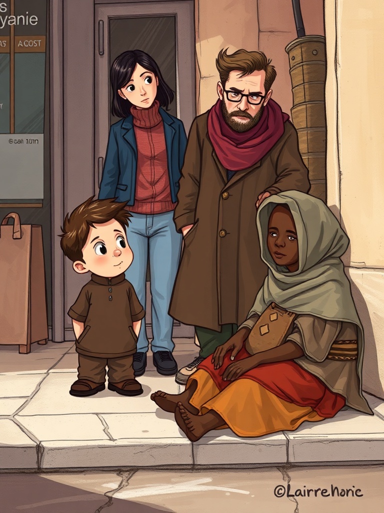 LE PETIT GARÇON QUI AIDA LA PAUVRE FEMME DE LA RUE.