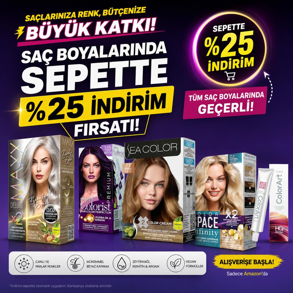 SAÇ BOYALARINDA SEPETTE %25 İNDİRİM FIRSATI!