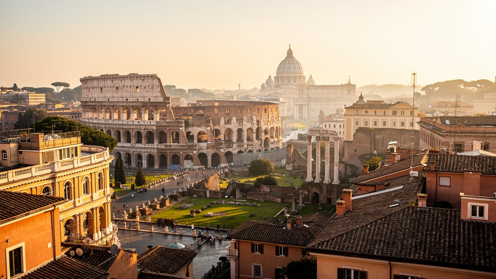 Rome skyline and landmarks