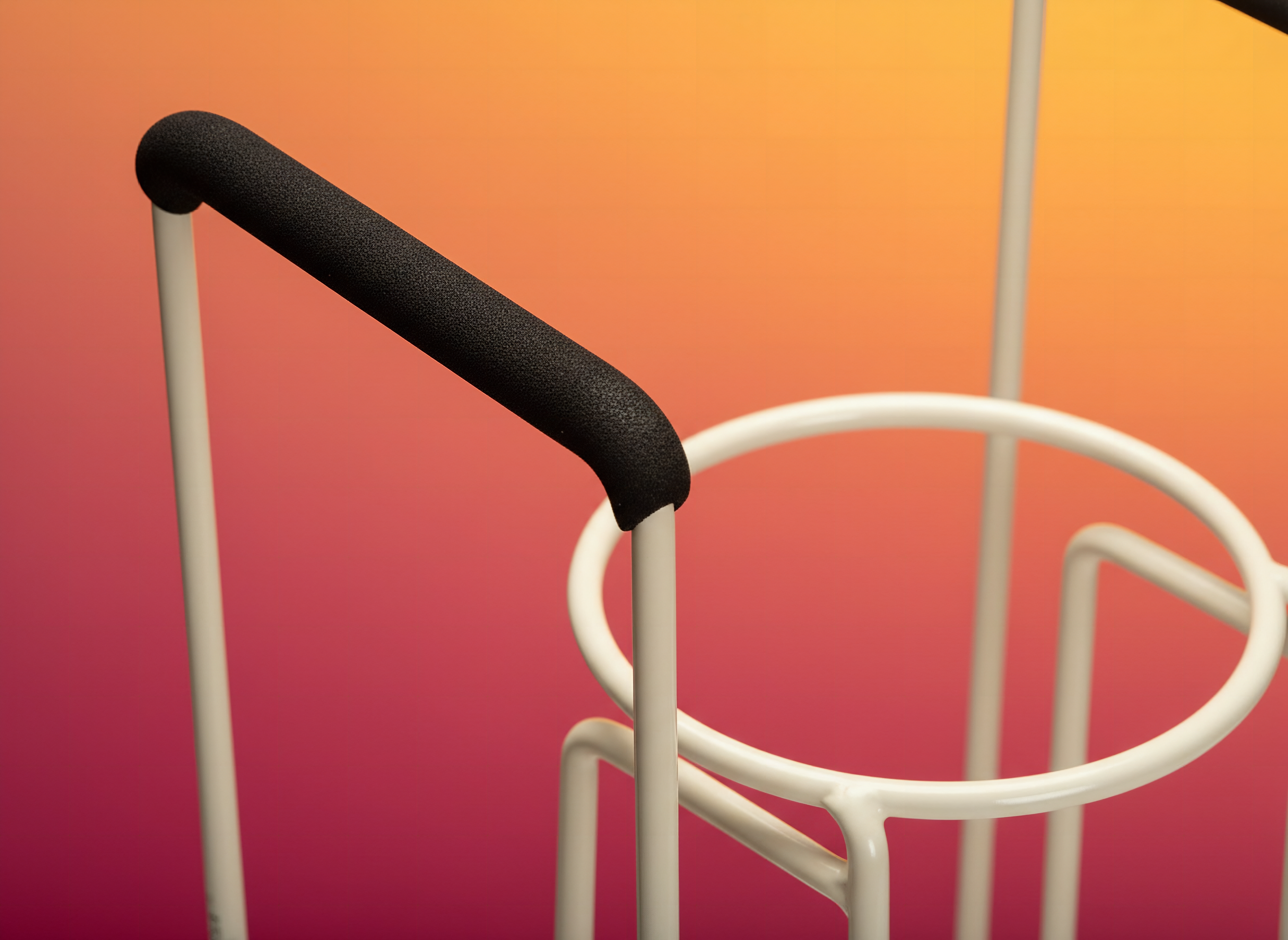 Jobst stocking donner with metal handles and fabric opening, extreme close-up detail shot