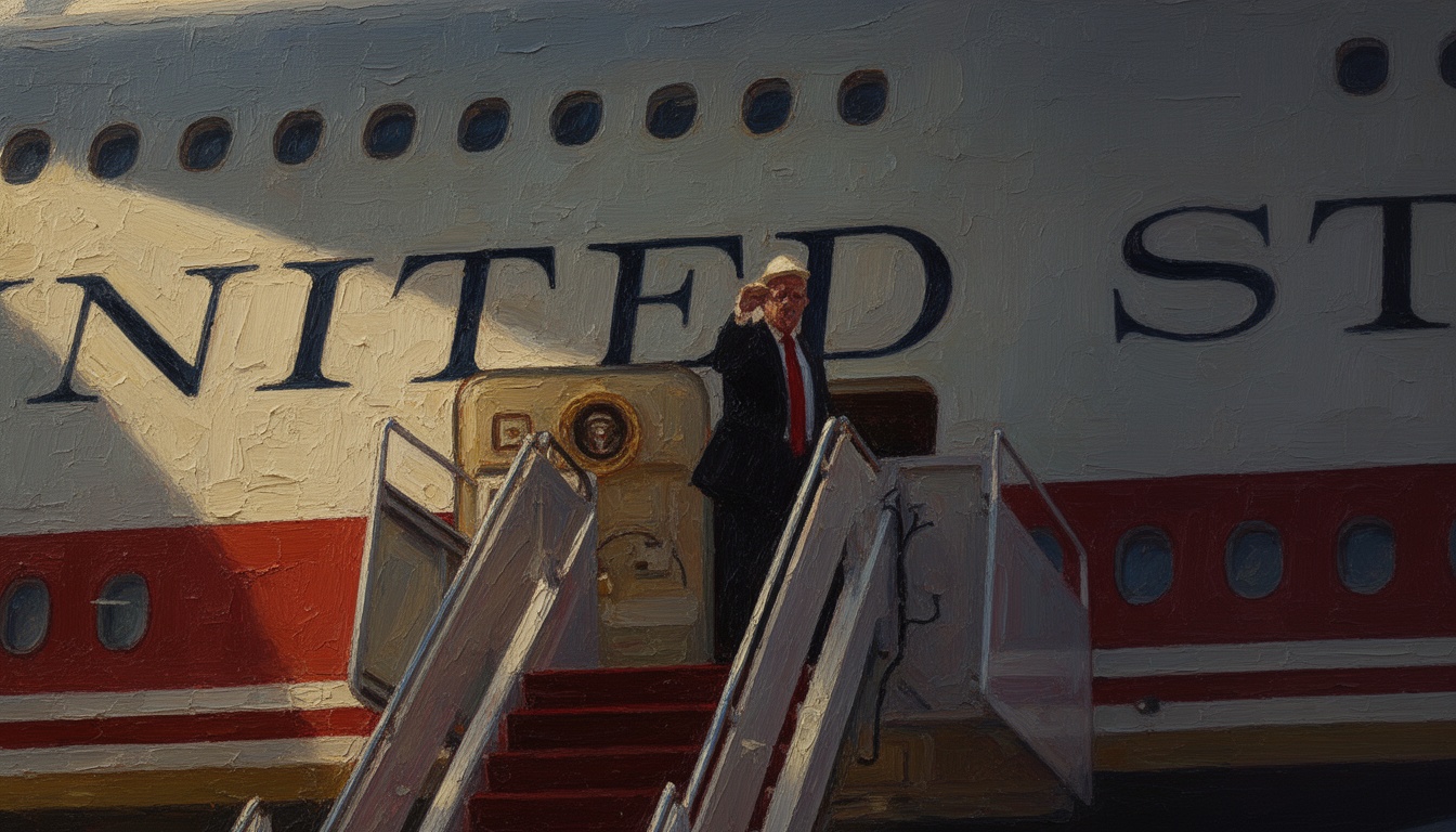 VC-25B Makes First Flight as Air Force One with Trump