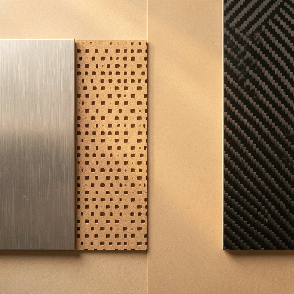 Four premium handle materials texture comparison