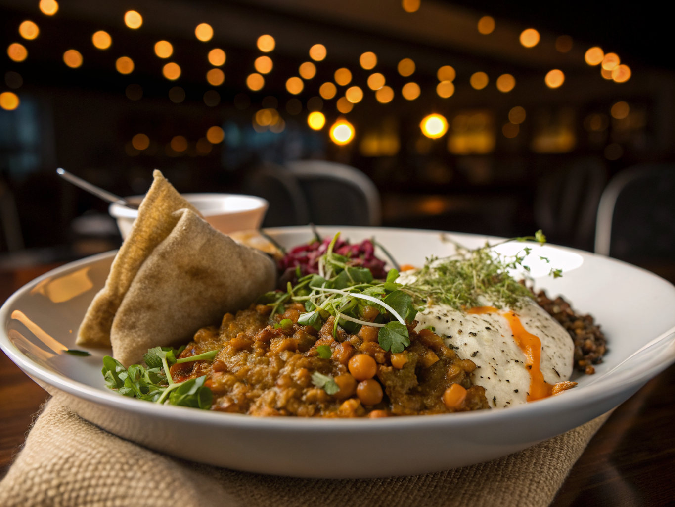Creamy Shiro Wat with Spiced Lentils and Injera
