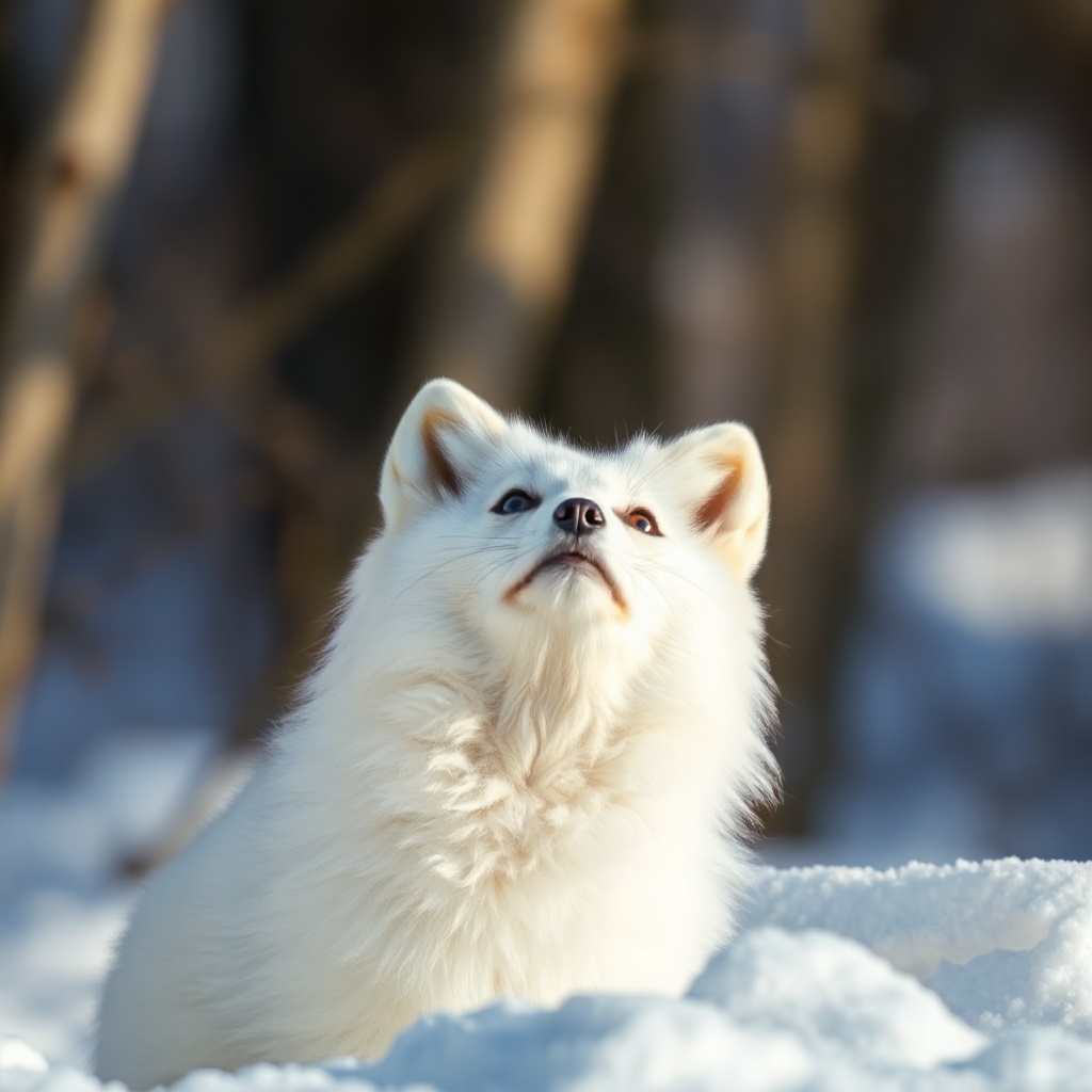 Curiosity in a snow-white sweater.