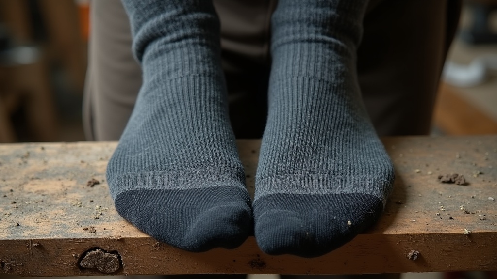 Men's and women's work socks compared side by side showing different heel cup shapes