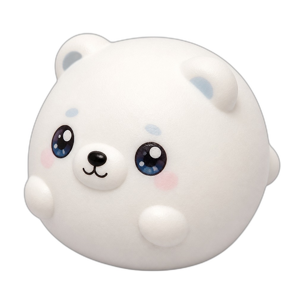 Frosty Fluff — Frosty Fluff is a soft, rounded white bear that's perfectly squishy and huggable for little hands to love.