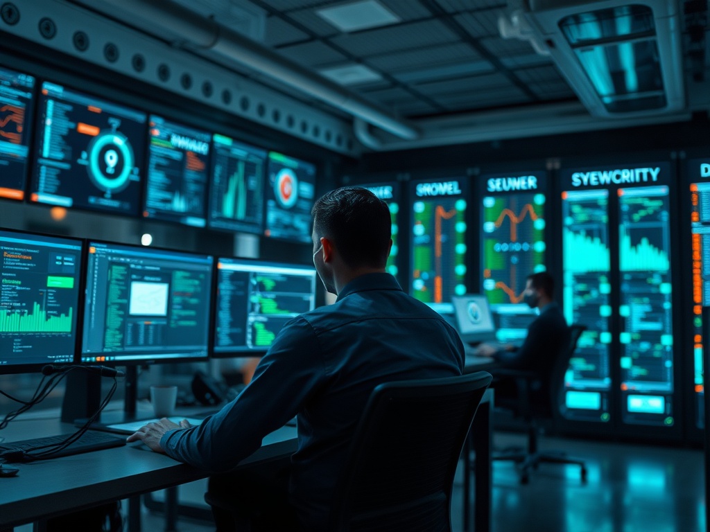 Illustration of a person using a laptop with digital security icons, highlighting personal cyber insurance growth in 2026