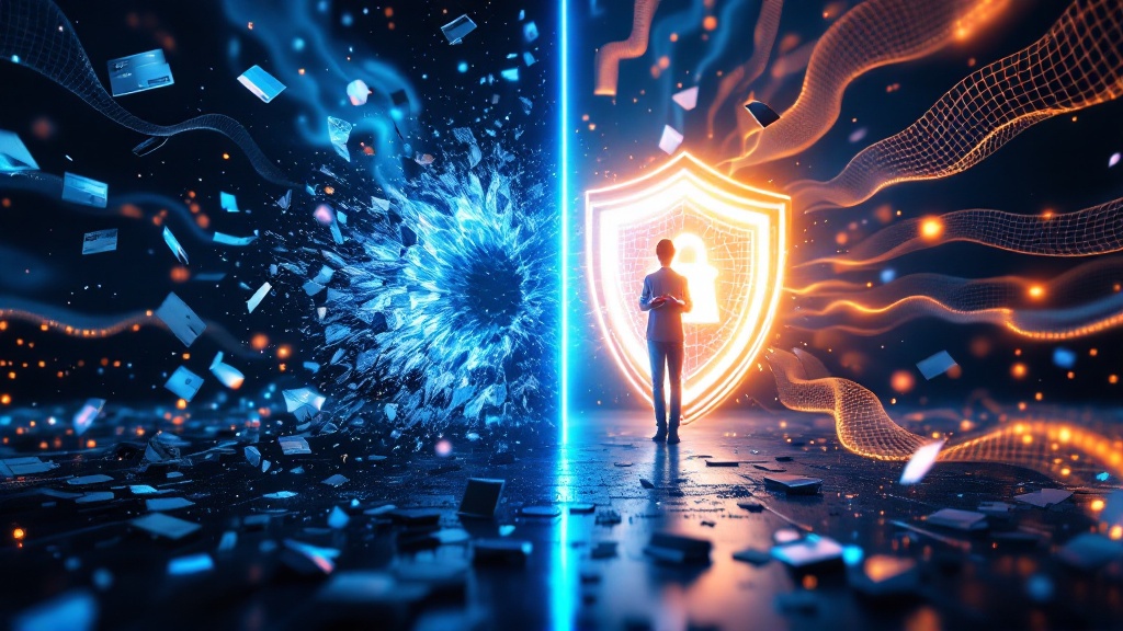 Digital lock and shield representing personal cyber insurance protection and cybersecurity awareness