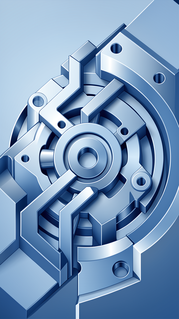 Modern locking mechanism abstract concept illustration