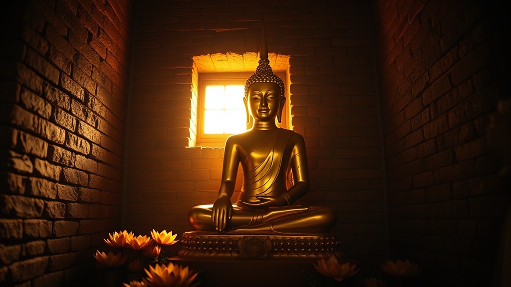 Statue de Bouddha en style Mon dans une niche du temple Pahto-tha-mya, Bagan
