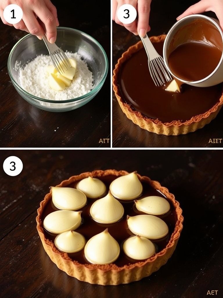 tarte aux poires chocolat preparation