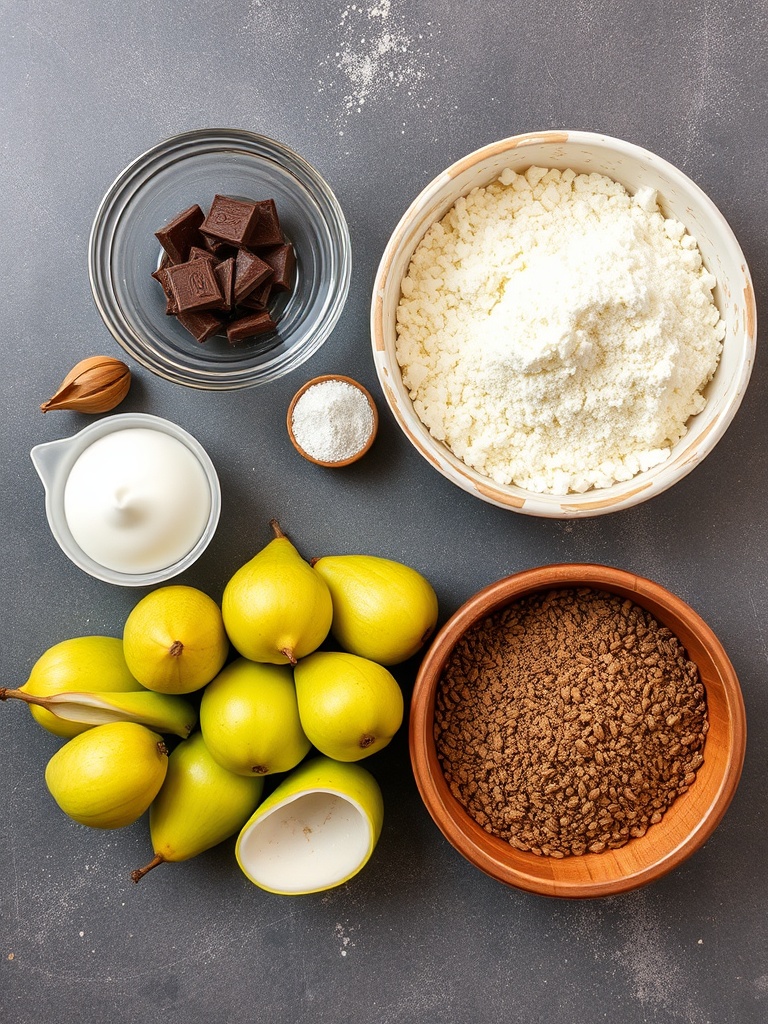 tarte aux poires chocolat ingredients