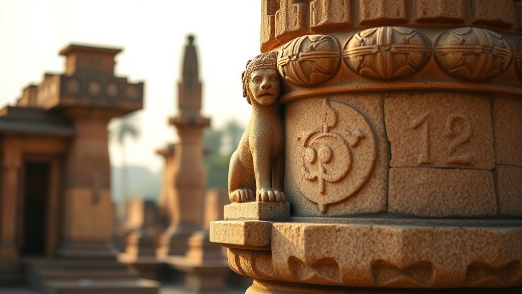 Pilier d'Ashoka, symbole de la propagation du bouddhisme sous la dynastie Maurya