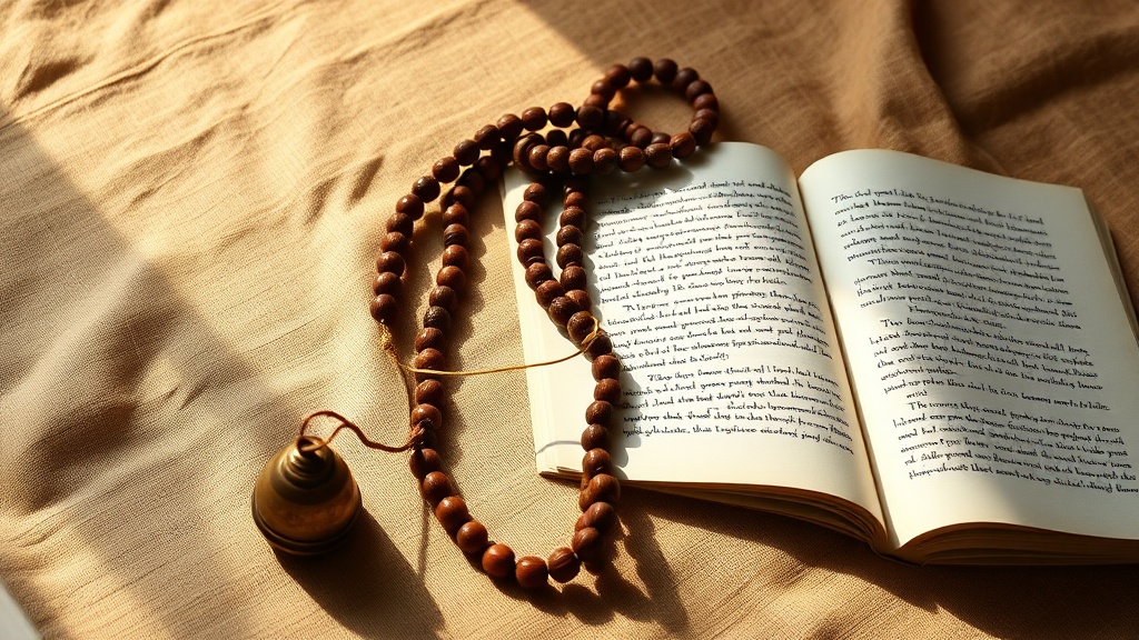 Les trois joyaux bouddhistes symbolisés par des objets de pratique traditionnels