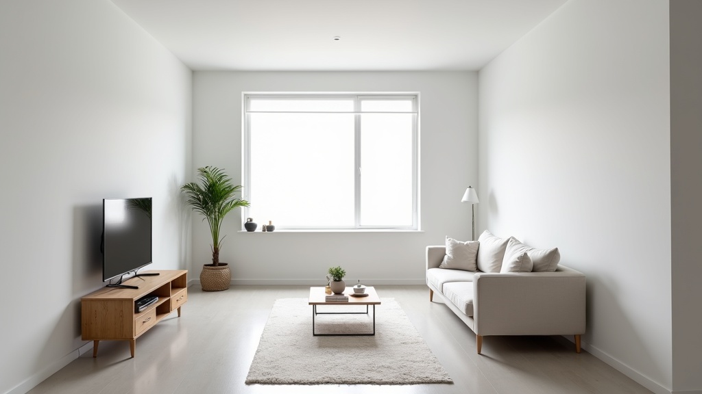 A small all-white room that feels flat and lacks visual depth