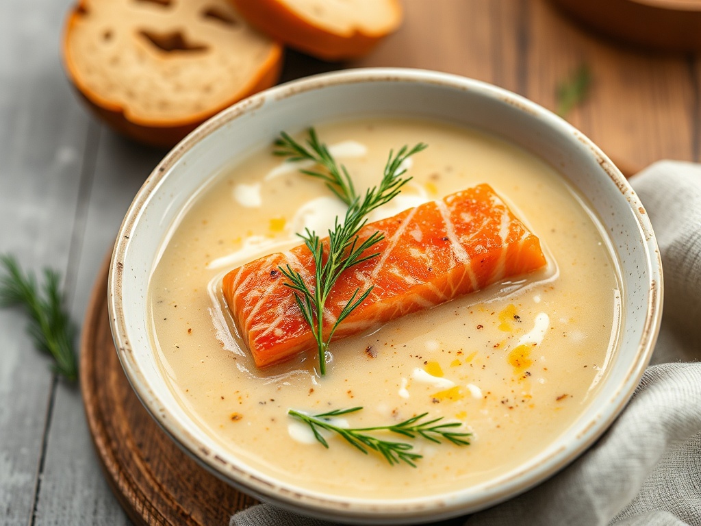 Finnish Salmon Soup Cream and Dill