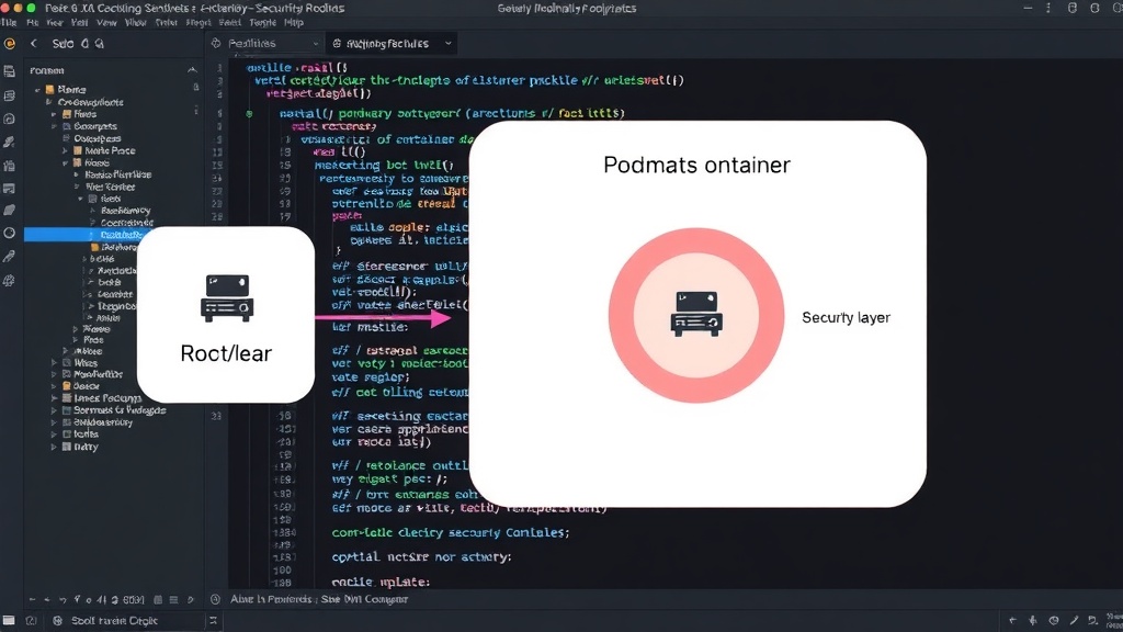 Diagram illustrating Podman's rootless container architecture and security layers