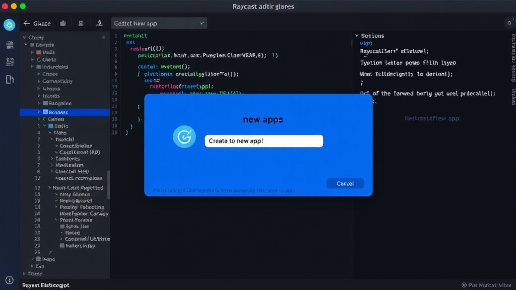 Raycast Glaze interface showing an AI prompt to create a new app