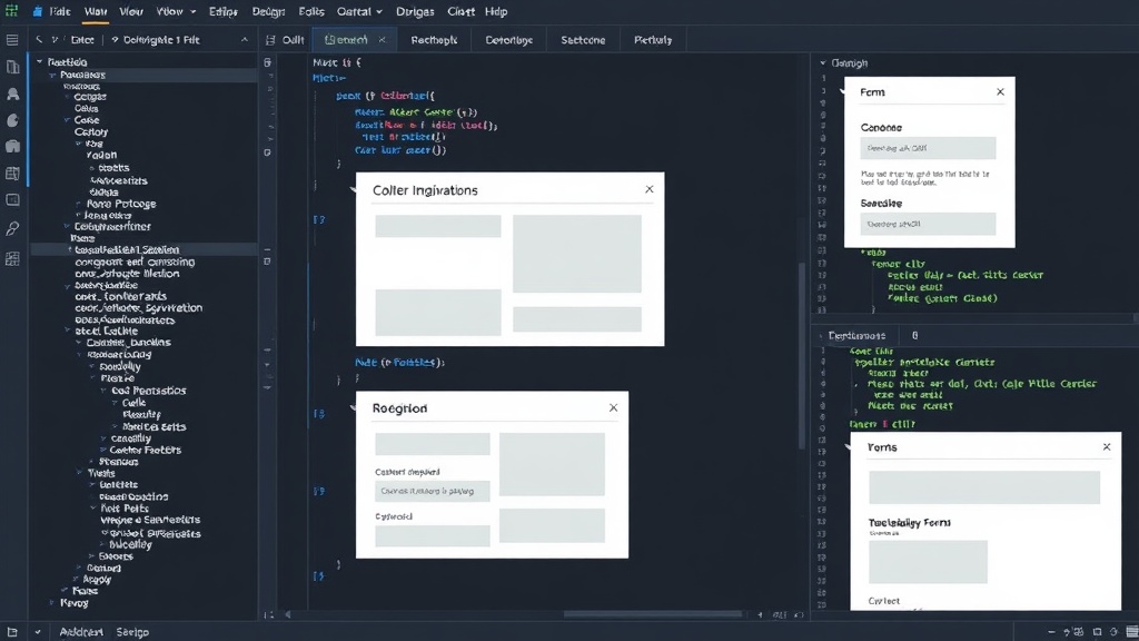 Wireframes demonstrating accessible design patterns for navigation and forms