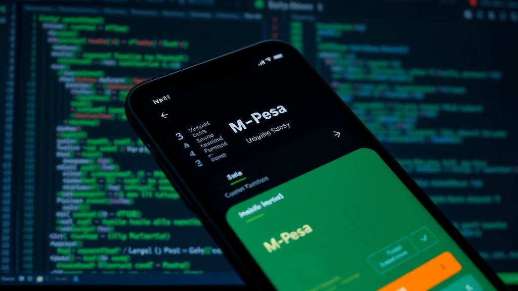 M-Pesa mobile money interface on a smartphone screen
