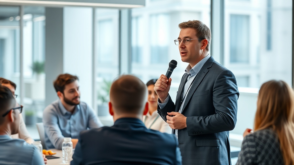 Bending Spoons CEO Luca Ferrari speaking at a tech conference.
