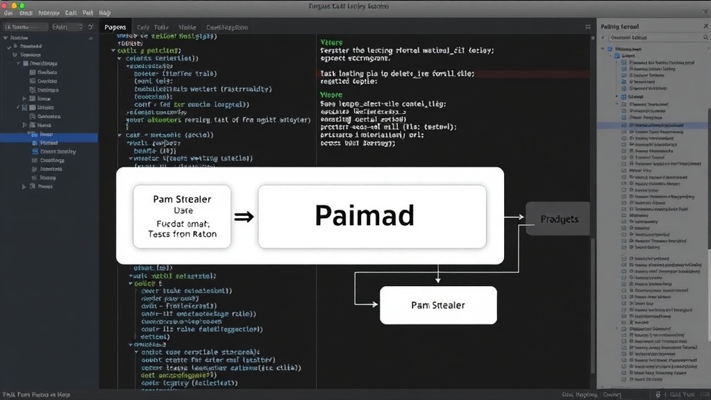 Diagram showing PamStealer's modular architecture and dynamic loading process