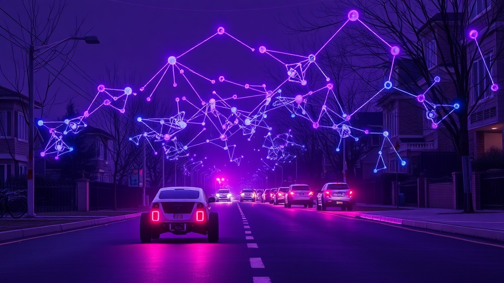 JD.com delivery robots navigating a suburban street in China